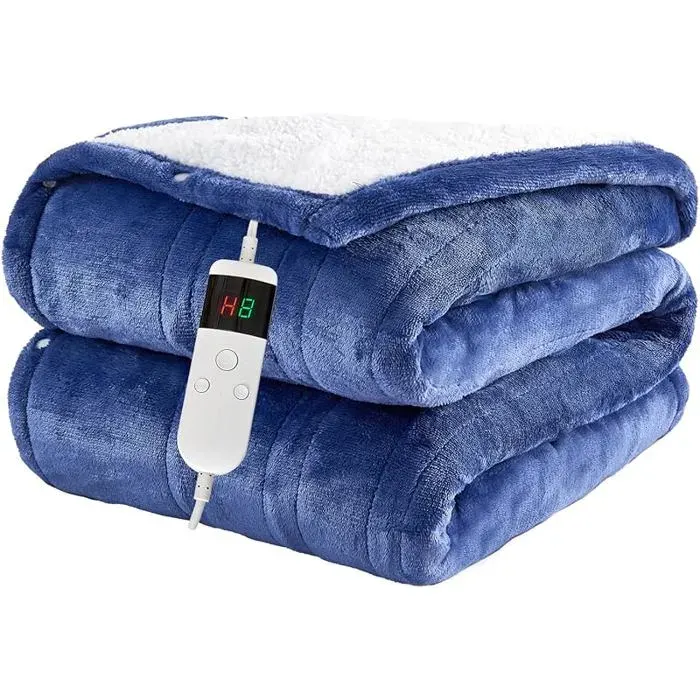 Couverture chauffante avec arrêt automatique 180 x 200 cm 10 niveaux de chauffage jusqu39 à 8 180 x 200 cmBl COUVERTURE CHAUFFANTE