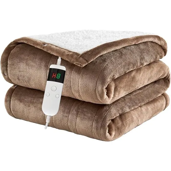 Couverture chauffante avec arrêt automatique 180 x 200 cm 10 niveaux de chauffage jusqu39 à 8 heures 180 x COUVERTURE CHAUFFANTE