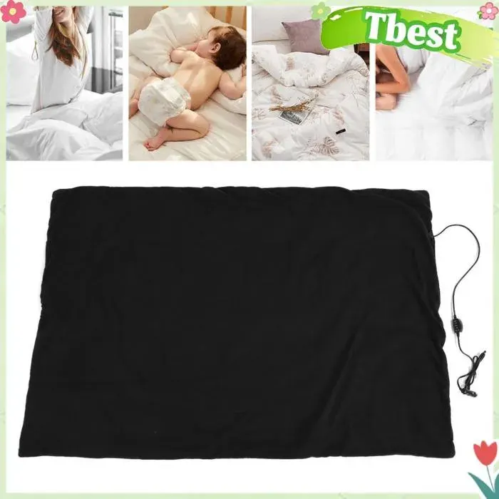 Couverture chauffante électrique - TBEST - 12V - Coton doux - Noir - Chauffage sûr et efficace — coloris Noire