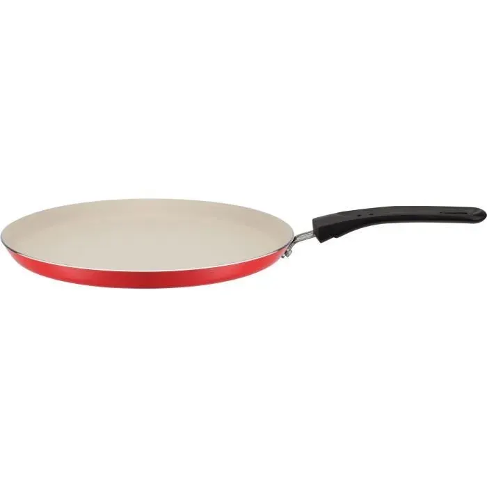 Crêpière avec étaleur - GSW - 456715 - Aluminium - Extérieur rouge siliconé - 26 cm - Tous feux dont induction