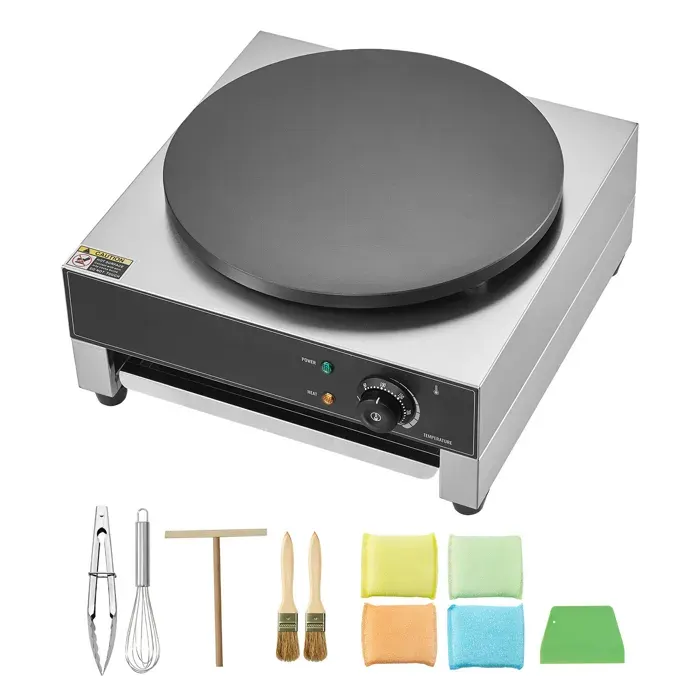 Crêpière Électrique - DUOKU - 16 Pouces - 1700 W - Acier Inoxydable - Commerciale