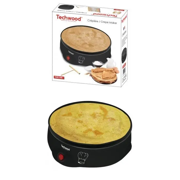 Crêpière Électrique - Haute qualité - 25cm - 700W - Antiadhésif - 2 Voyants