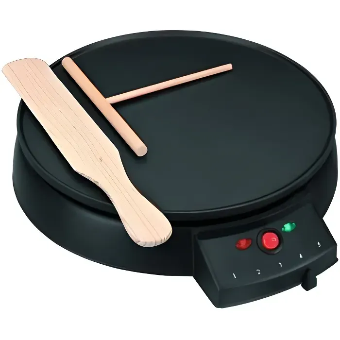 Crêpière électrique - Lacor - Noir - 1000 W - Antiadhésif - 30 cm de diamètre