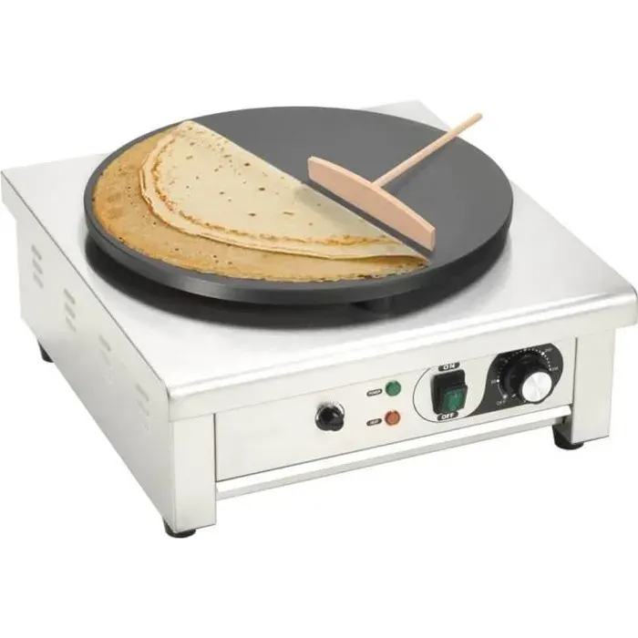 Crêpière électrique - vidaXL - 40 cm - 3000 W - Acier inoxydable - Antiadhésive
