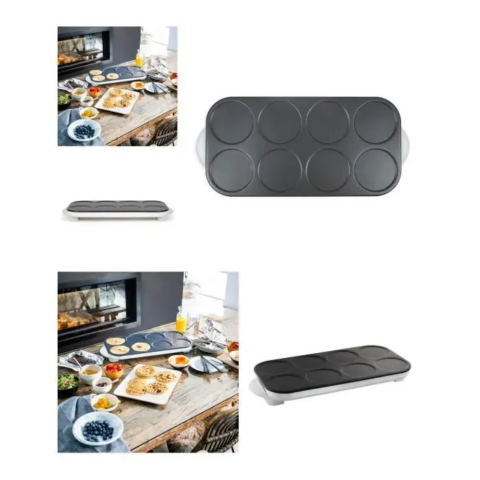 Crêpière - INOX - Mini crêpes - 1500W - Anti-adhésif - 12 cm