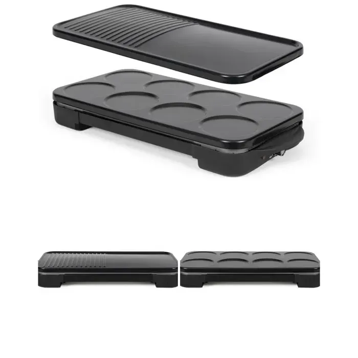 Crêpière - LIVOO - 2 en 1 - 1500 W - Plaques amovibles - Revêtement antiadhésif sans PFAS