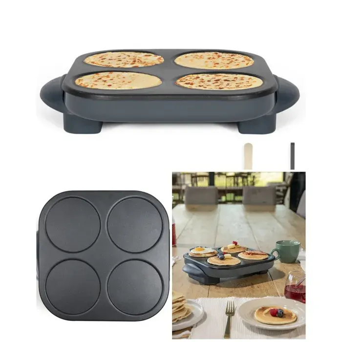 Crêpière - LIVOO - 4 Mini crêpes Party Électrique - 1500 W - 4 x Ø12 cm - Revêtement antiadhésif