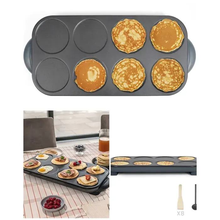 Crêpière - LIVOO - 8 Mini crêpes - 1500W - Revêtement anti-adhésif - Thermostat automatique