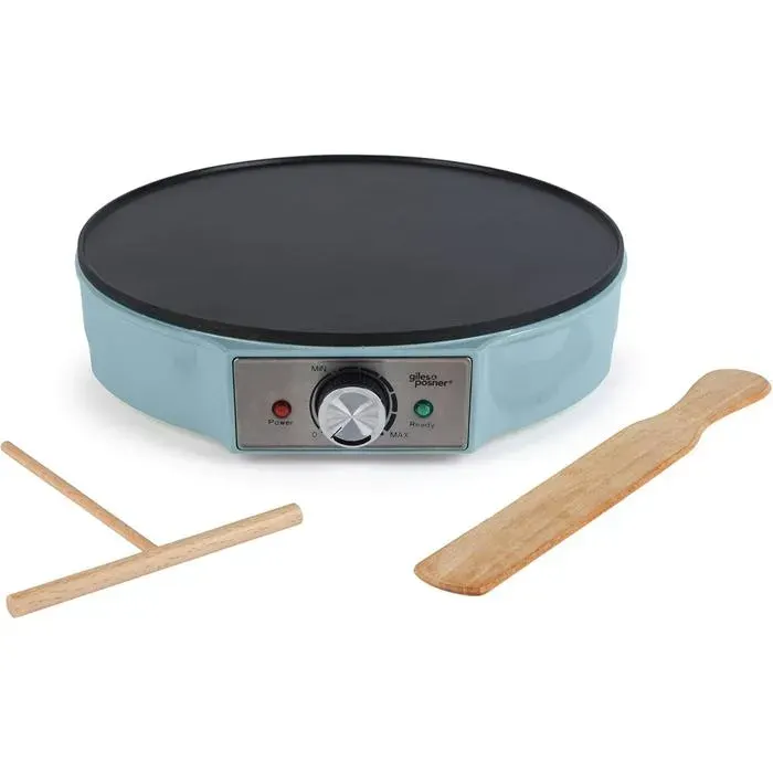 Crêpière – Plaque Chauffante Électrique Pour Crêpes Antiadhésive Grande Plaque De 30 Cm (12) Température Ajustable Répa[PE629] — coloris Vert
