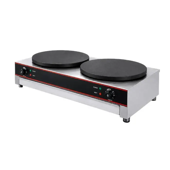 Crêpière professionnelle - PESAGE MB - Double Ø400 mm - 2 plaques fonte - 2 x 3000 W - Inox