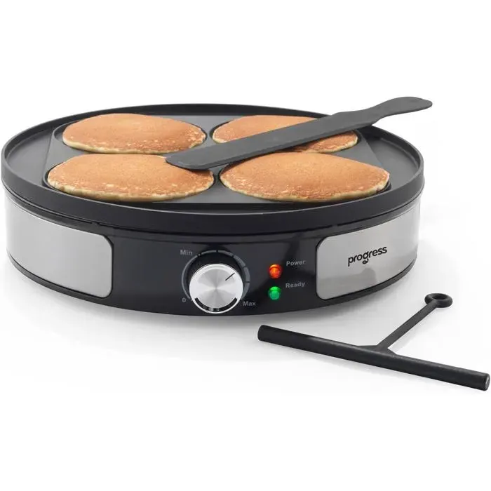 Crêpière Réversible – Plaque De Cuisson 30 Cm Insert Scotch Pancakes Revêtement Antiadhésif Étaleur De Pâte & Spatule[PE84]