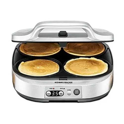 Crêpière - ROMMELSBACHER - PC 1800 - 4 cavités de 135 cm - Revêtement anti-adhésif - Minuterie 15 min