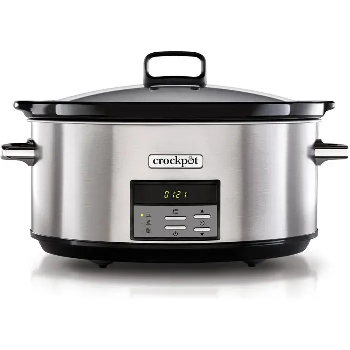 Crockpot Mijoteuse Numérique 75 L (10+ Personnes) Avec Cocotte Compatible Four Compatible Lave-Vaisselle Acier Inox[PE332]
