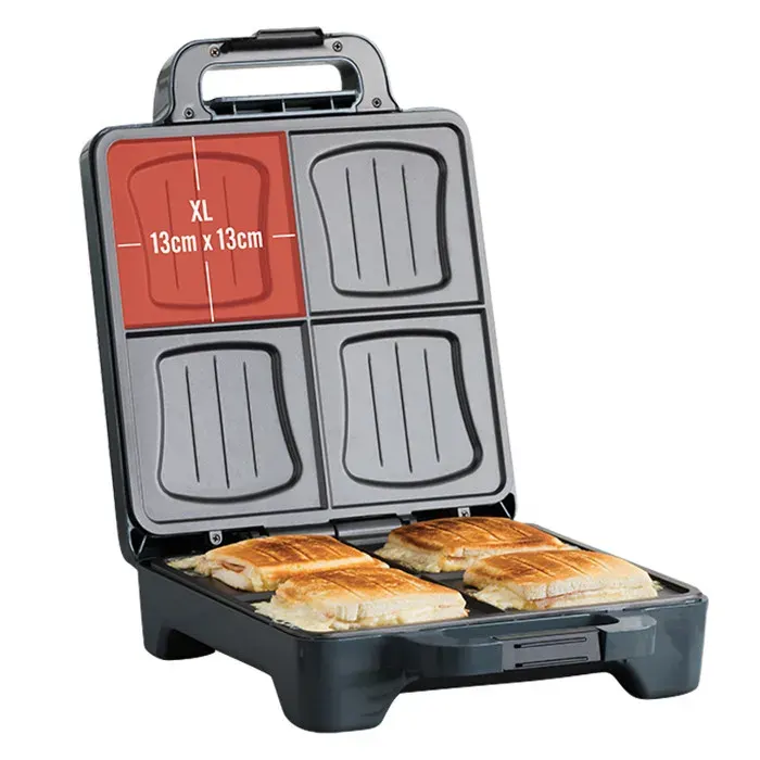 Croque-Monsieur Quatuor ‘Dwich XL FRIFRI - Plaques XL anti adhérentes - 1600W - Pieds anti dérapant — coloris Grise