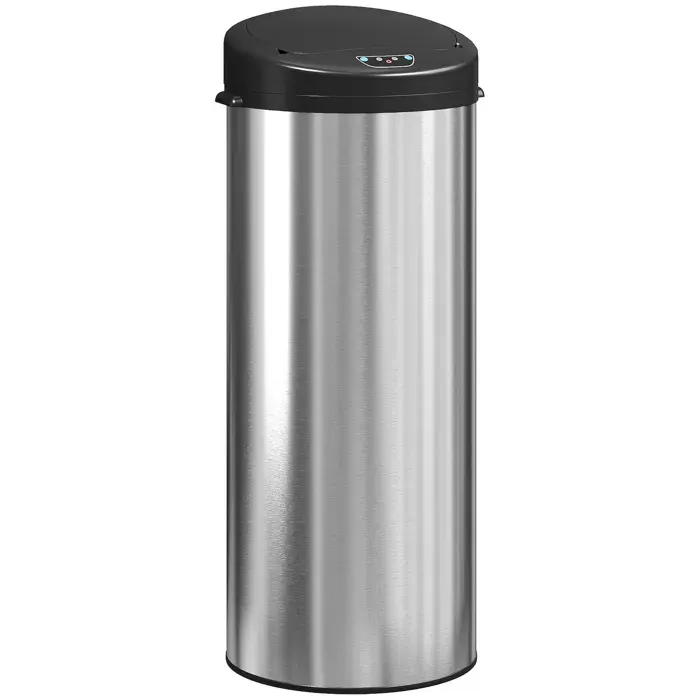 Cubo de Basura Cocina Automático 55 L dAcero Inoxidable avec Sensor Infrarrojo Cierre Suave Antihuellas Plateado