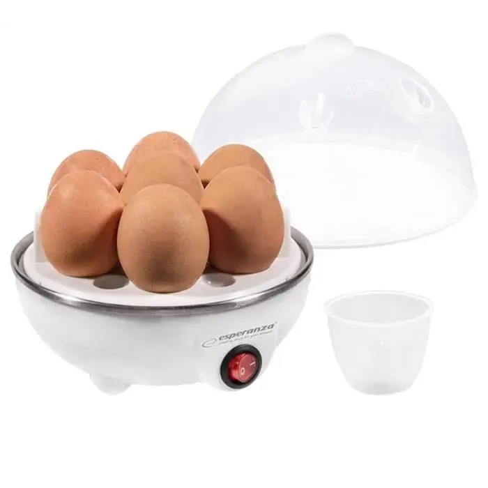 Cuiseur à Oeufs - Esperanza - Blanc - Cuit jusquà 7 œufs - Réglage de cuisson - Arrêt automatique