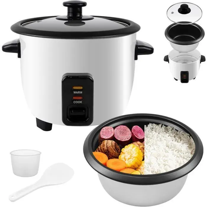 Cuiseur à riz 06L - OZAVO - Mini Rice Cooker Électrique avec Couvercle en Verre Bol Antiadhésif