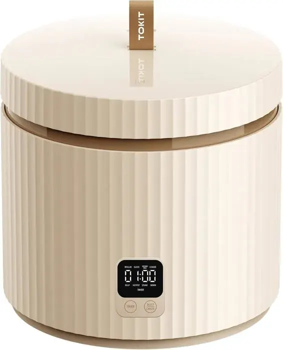 Cuiseur À Riz 15L Mini Multifonctions Pour 1-3 Personnes Marmite À Riz Intérieure Antiadhésive À Revêtement Céramique (Beige)