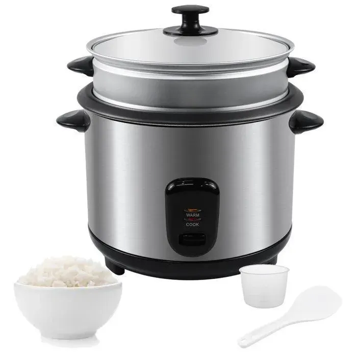 Cuiseur à riz 22L - OZAVO Rice Cooker Électrique Vapeur avec Couvercle en Verre Bol Antiadhésif Amovible