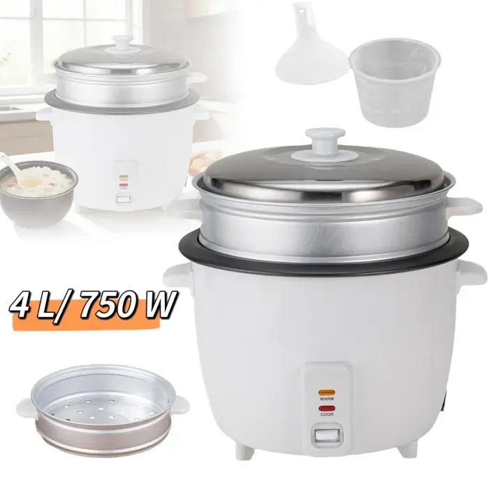 Cuiseur à riz 3 en 1 4 L - Cuisson cuisson à la vapeur et maintien au chaud - acile à Nettoyer - 750W/220V Cuiseur Riz Automatique