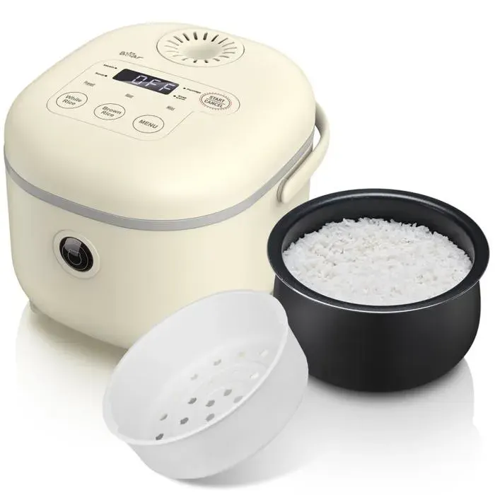 Cuiseur à riz 35 tasses (non cuit) avec cuiseur vapeur Multifonctionnel 350W Electric Mini Rice Cooker，6 fonctions de cuisson du