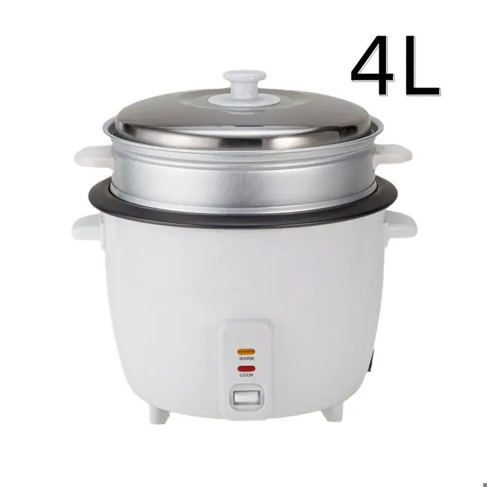 Cuiseur à riz 4L cuiseur à riz 750W Cuiseur à riz pour usage domestique acier inoxydable panier vapeur et cuillère à riz