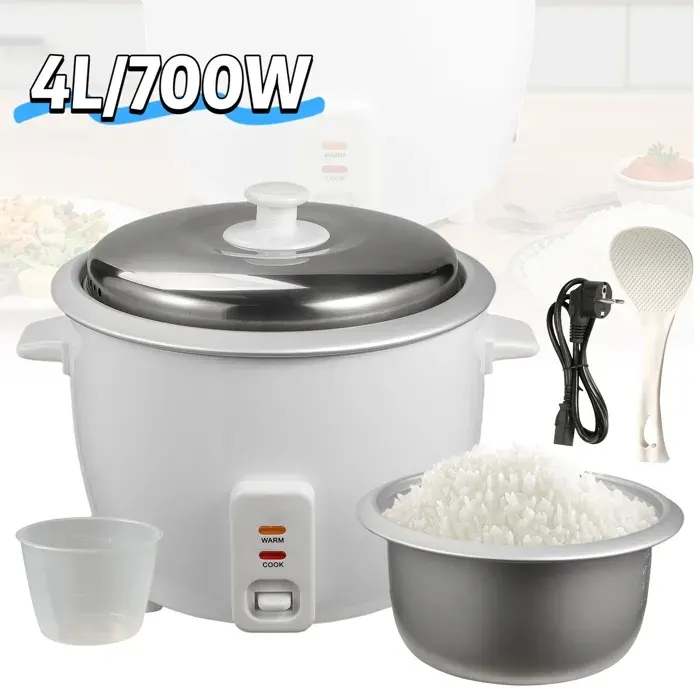 Cuiseur à Riz 4L - Cuiseur à Riz Automatique - revêtement antiadhésif - Grande capacité - acile à Nettoyer 700 W 220V
