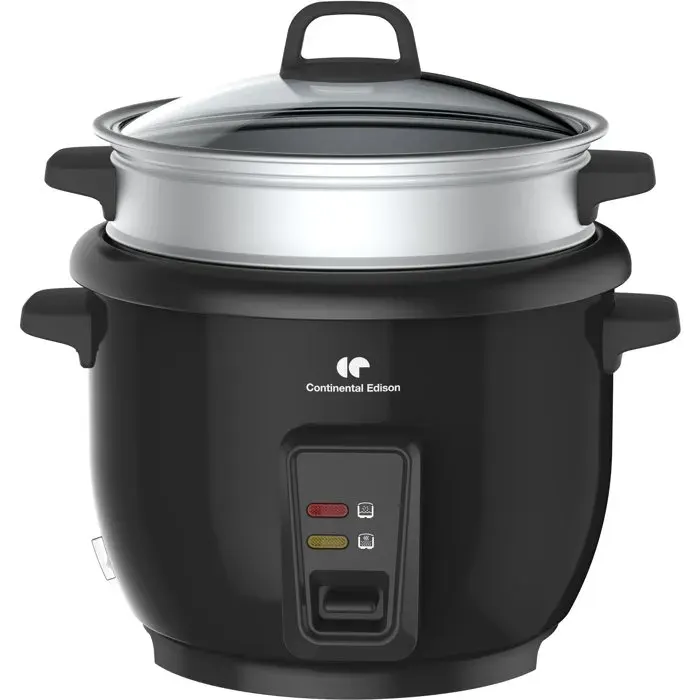 Cuiseur à riz - CONTINENTAL EDISON - CECR18B - 700 W - 18 L - Avec Panier vapeur - Fonction maintien au chaud - Inox