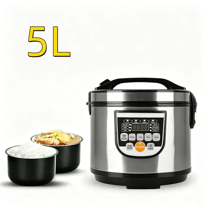 Cuiseur à riz cuiseur à riz électrique 5L cuiseur riz 700 W avec Affichage LED maintien chaud pour cuisson du riz vapeur lente