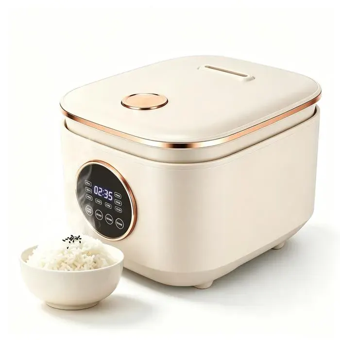 Cuiseur à riz cuiseur à riz électrique 5L cuiseur riz 900 W avec Prise de rendez 9 programmes de cuisson vous intelligente blanc