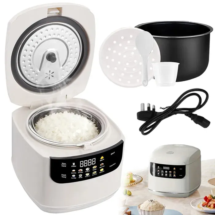 Cuiseur à riz - Cuiseur à riz portable - 2 L - 10 modes - Minuterie 24 h - Antiadhésif - Cuisson 35 min - 400 W - Blanc