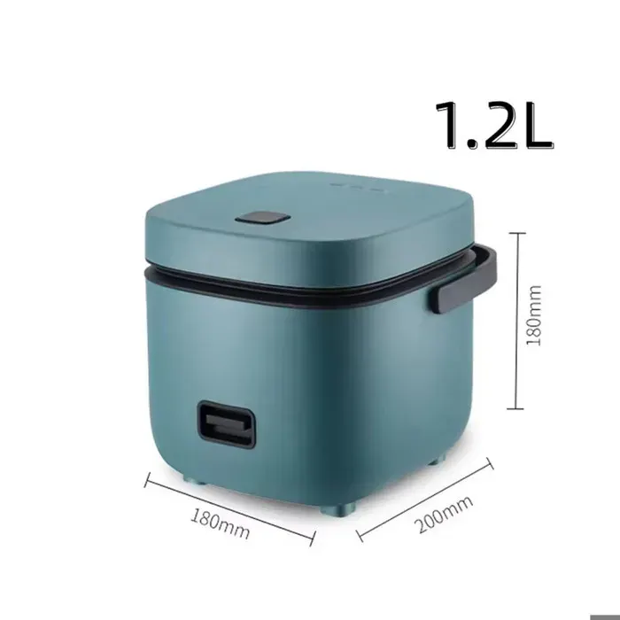 Cuiseur à riz domestique 1.2L Mini cuiseur à riz électrique Comprend cuiseur vapeur cuillère à riz Acier inox facile à nettoyer