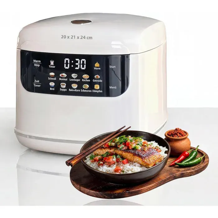 Cuiseur À Riz Électrique 2L Mini 400W - Rice Cooker Antiadhésif Avec Cuiseur Vapeur Maintien Au Chaud 24H - Cuisine 1-3 Personnes