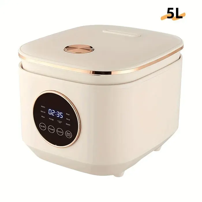 Cuiseur à Riz électrique - 5 L 220V 900 W - avec 9 programmes de cuisson - Maintien au Chaud - Cuiseur à riz multifonction - Blanc