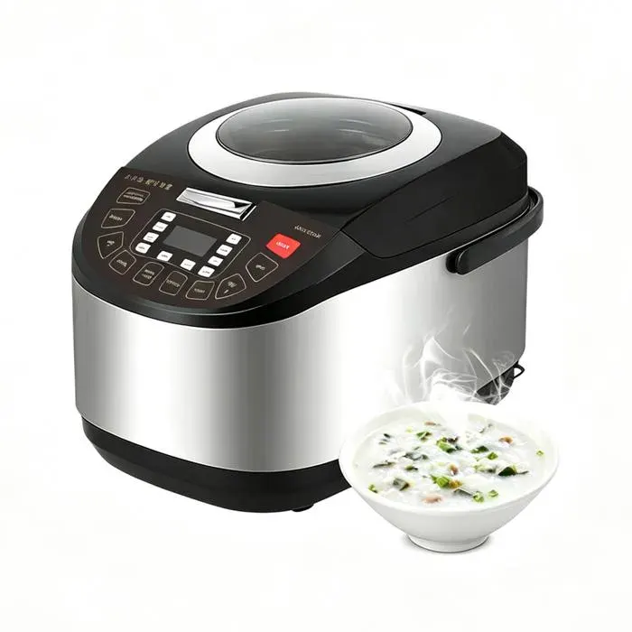 Cuiseur à Riz Électrique 5L 900W Cuiseur à riz multifonction tasse mesurer et cuillère à riz pour Préparer Soupes Céréales etc