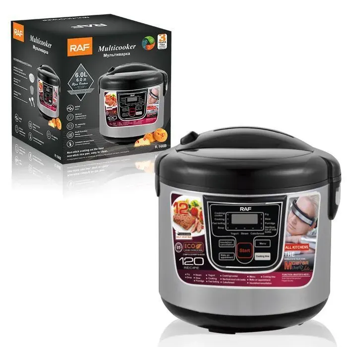 Cuiseur à Riz Électrique 6L 900W RAF166B–120Recette–Programmable 24h&Maintien au chaudMultifonction pour RizVapeurSoupe et Gâteau