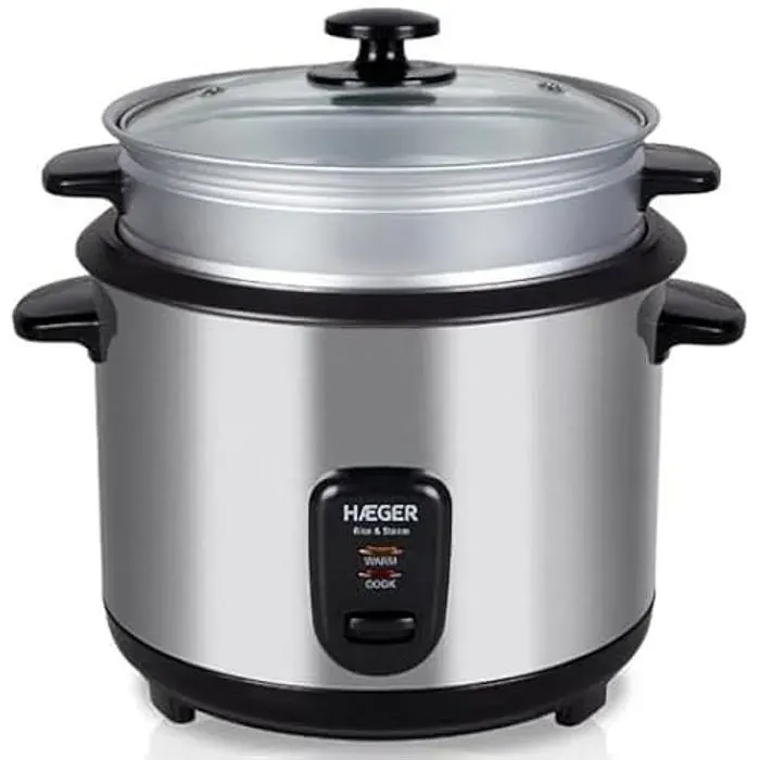 Cuiseur à riz - Haeger - RC-18L.001A - Gris - 18 Litres - Fonction maintien au chaud