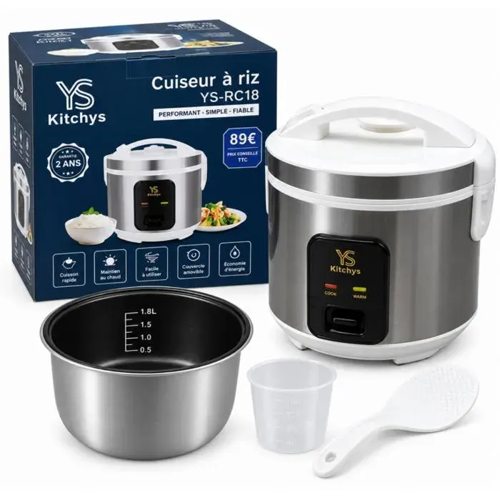Cuiseur à riz - KITCHYS - YS-RC18 - 18 L - Cuisson automatique - Maintien au chaud