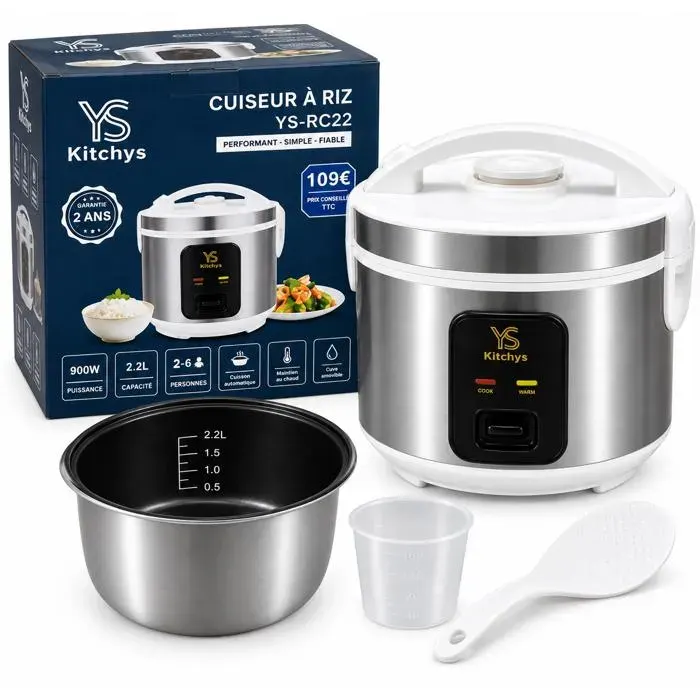 Cuiseur à riz - KITCHYS - YS-RC22 - 22 L - 900 W - Maintien au chaud