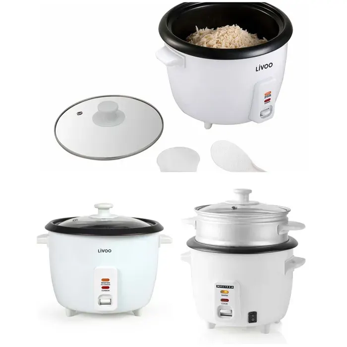 Cuiseur à riz - LIVOO - 06 L - 300 W - Revêtement antiadhésif - Panier vapeur
