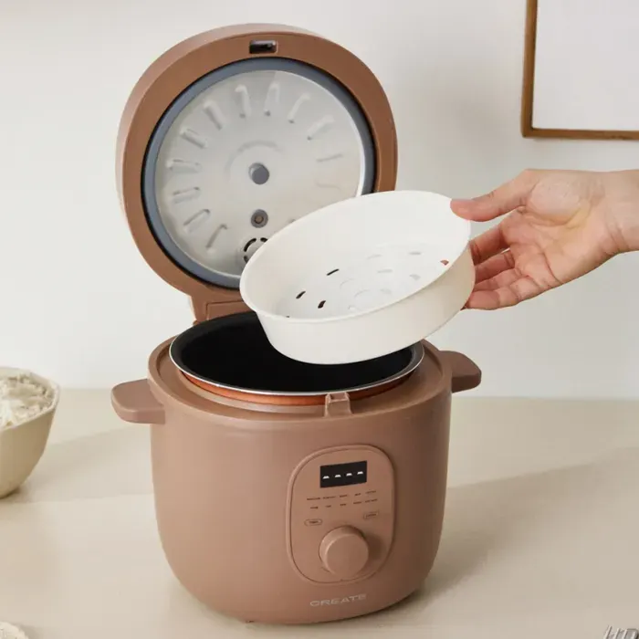 Cuiseur à riz multifonction - CREATE - Électrique - Panier vapeur inclus - Capacités: 12 L 2 L 3 L - Programmable 24h