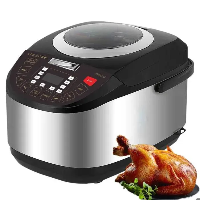 Cuiseur à riz - Noir - 5 L - 900 W - Cuve intérieure amovible - Pour 6 à 7 personnes - Bouton poussoir