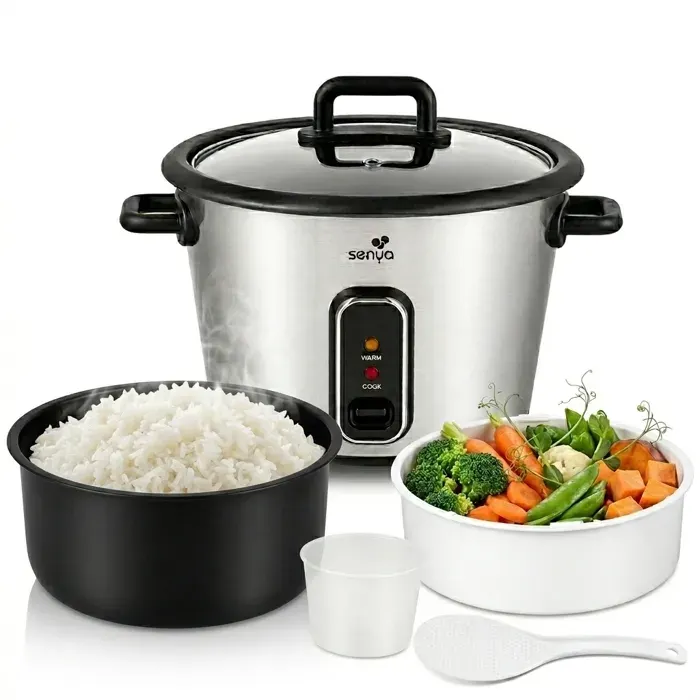 Cuiseur à Riz SENYA Perfect Rice 18 L – Rice Cooker Automatique 10 Tasses avec Panier Vapeur et Maintien au Chaud