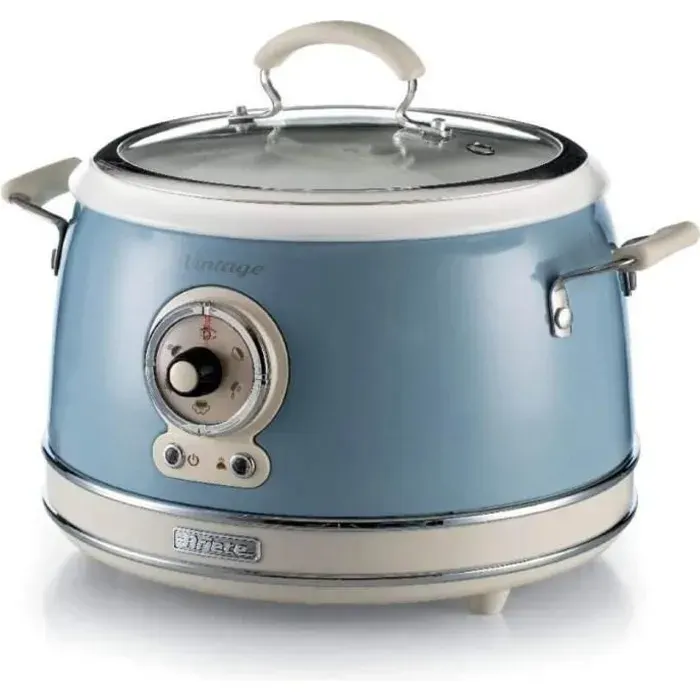 Cuiseur à Riz Slow Cooker Ariete 2904 - Ligne Vintage - 35 L - Revêtement Céramique Antiadhésif - 650 W