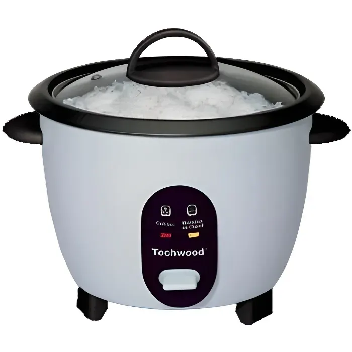 Cuiseur à riz TECHWOOD TCR-256 - Cuve amovible antiadhérente couvercle en verre et poignées isolantes