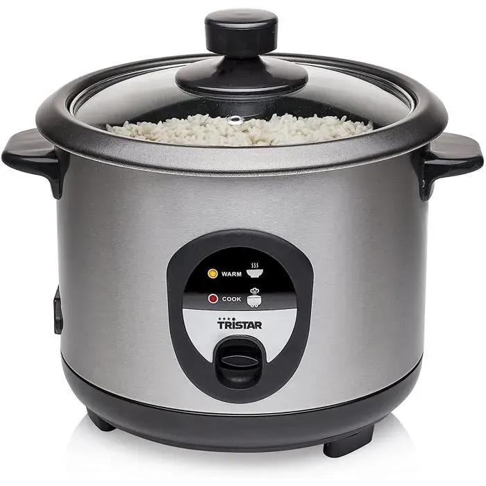 Cuiseur à riz - Tristar - RK-6126 - 1 L - 400 W - 5 portions - Inox