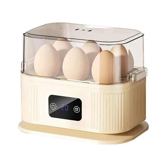 Cuiseur à œufs - Couleur Beige - Mini Cuiseur à œufs Portable Cuiseur Vapeur à œufs pour Usage Domestique - Appareil de Petit-Déjeun