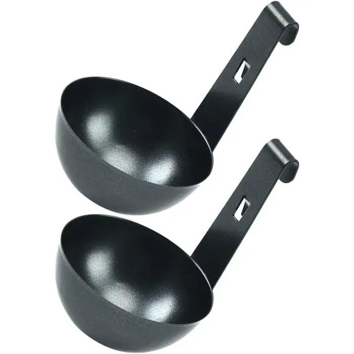 Cuiseur à œufs en 2 pièces ustensile de cuisine pratique cuiseur à œufs à crochet cuiseur vapeur rond en acier noir