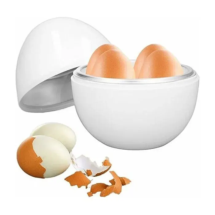 Cuiseur à Œufs Micro-ondes 4 Unités - Design Compact en PP Alimentaire Cuisson Rapide pour Œufs Durs à la Maison