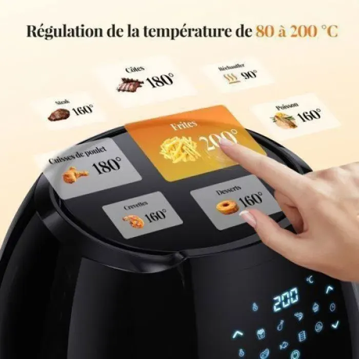 Cuiseur air chaud multifonction 2000W 95L 8 programmes variés plage thermique 80 à 200 °C anti-brûlure MULTICUISEUR ELECTRIQUE